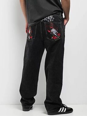 Ninth Hall Ambush Jeans Embroidered Black Denim Jeans 32